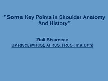 Some Key Points in Shoulder Anatomy And History